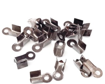 X 100 black metal clasps gun 9x4mm ❤ ❤