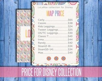 Price List Poster for Disney Collection, Custom Seller Poster, Skirts Dresses Shirts and Leggings Price List Sign, PRINTABLE Digital File