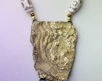 18kt Rosette Drusy necklace