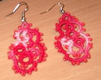 Tatting lace earrings / Earrings lace tatted