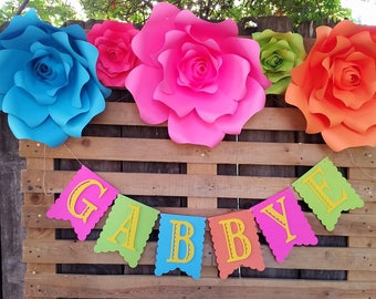 Personalized fiesta banner, fiesta backdrop banner, room name banner
