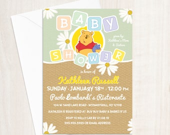 Winnie the Pooh Baby Shower Invitation (Gender Neutral) • Design + Printing