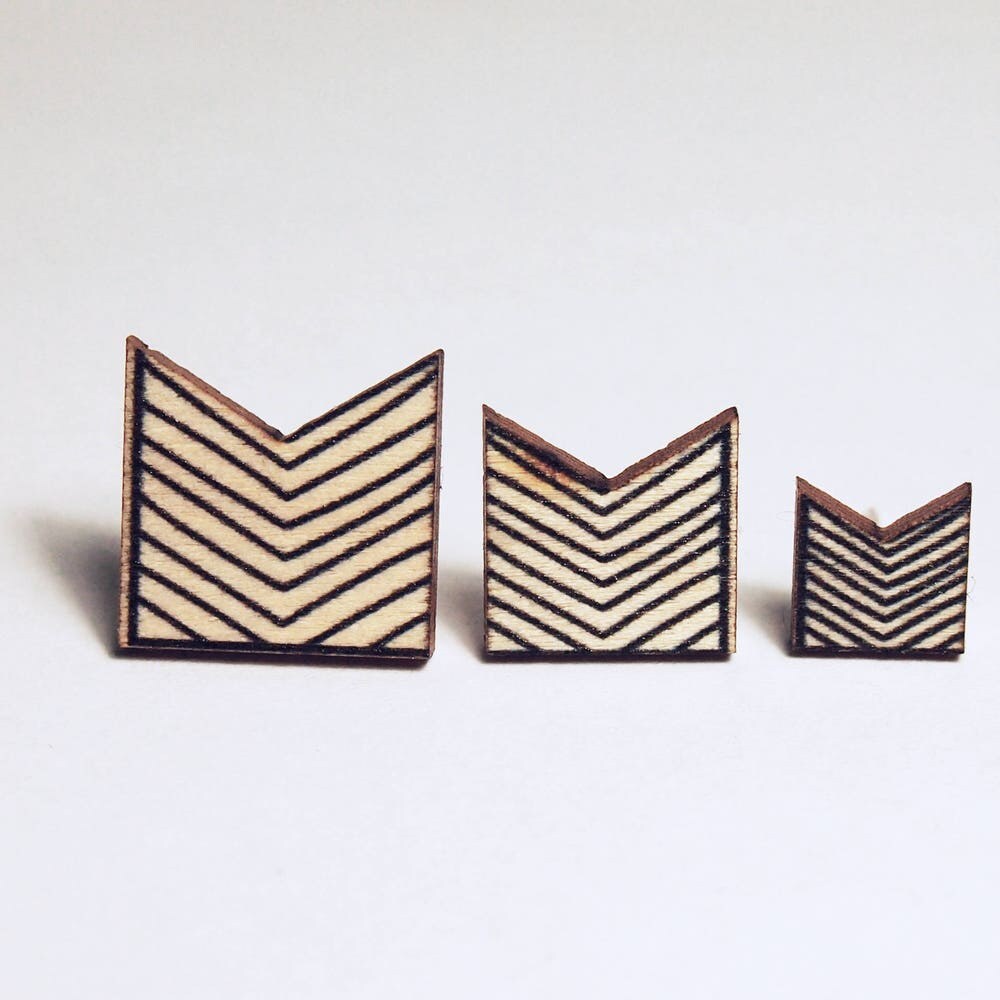Birch wood earrings