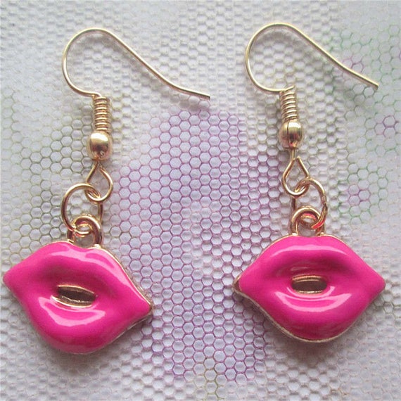 Cute Pink Lip Shape Earrings