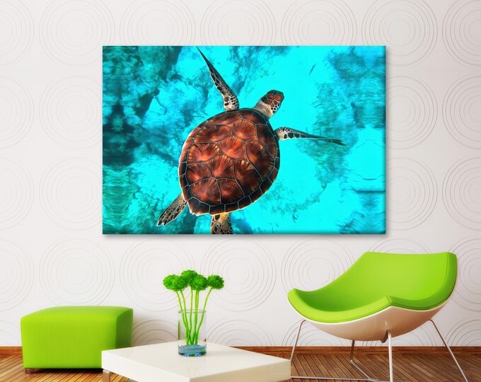 Turtle Wall art, Sea painting, Large art printing, Gift for women, Interior decor, Gift for her, Сhildren's room decor, Home decor, Gift