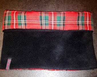 Snood - Choker - Black Fleece / red Plaid