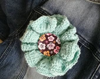 Brooch Fleur Fantaisie crochet