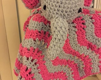 pink elephant lovey blanket