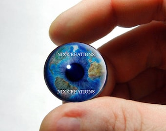Blythe Eye Chips - Earth Eye Human Doll Taxidermy Eyes Handmade Glass Cabochons - Pair or Single - You Choose Size