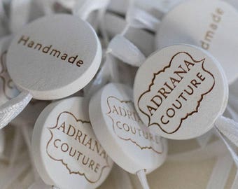 100 Custom wooden tags / labels garment tags personalized labels