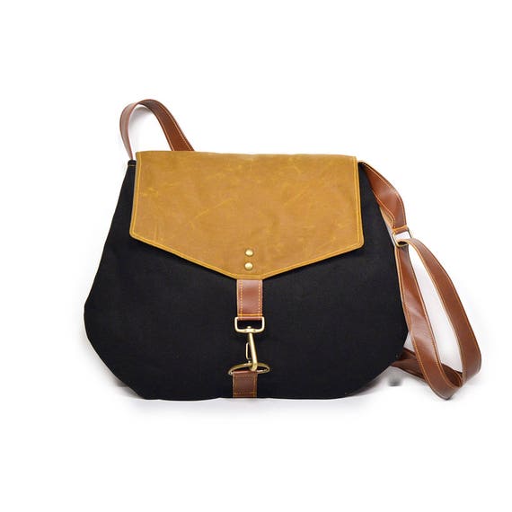 satchel black and brown crossbody bag black canvas