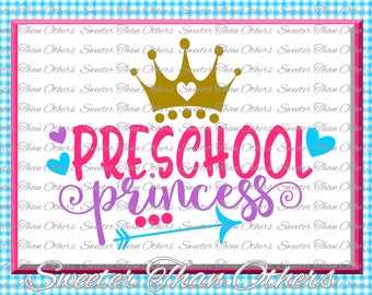 Preschool Princess SVG Pre K Grade cut file Last Day of School SVG and DXF Files Silhouette Studios, Cameo, Cricut, Instant Download Scal