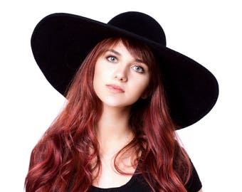 Wide Brimmed Hat Black Hat Floppy Hat Picture Hat 6 Inch Brim Boho Hat Hippie Chic Festival Fall Fashion Floppy Felt Hat Cashmere Hat