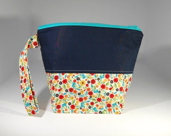 Mini zip - Lined Project Bag - 100% Cotton