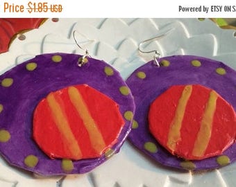super sale handmade paper mache earrings