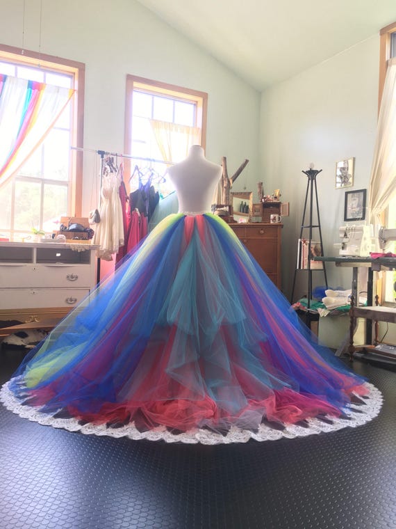 Items similar to Rainbow wedding dress, Rainbow gown, tutu dress