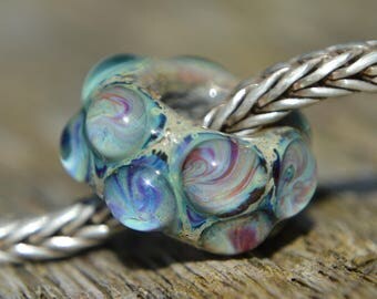 SALE - Unique Handmade Lampwork Glass European Charm Bead - SRA - fits all charm bracelets - Silver Core Options available