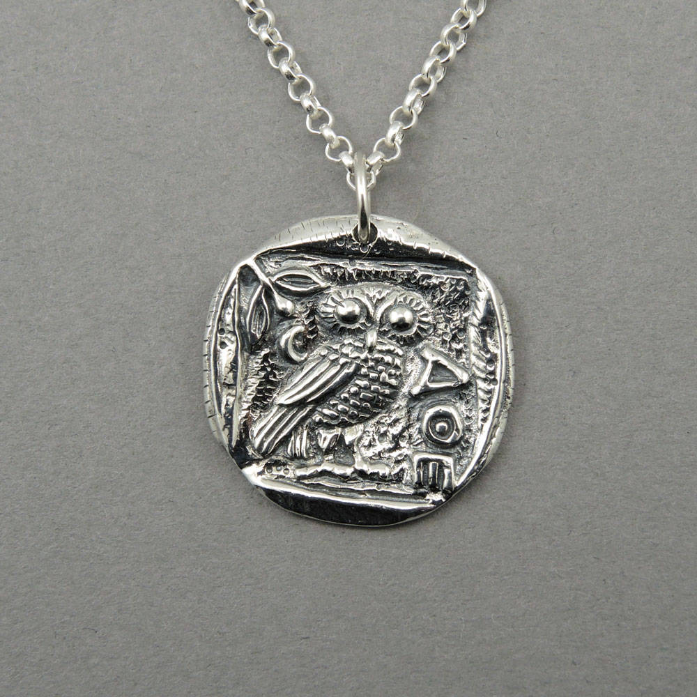 Owl Necklace Sterling Silver Athena Owl Pendant Jewelry