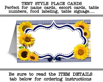 Sunflower place card | Etsy