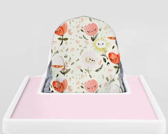 Happy Flowers // IKEA Antilop Highchair Cover // High Chair Cover for the PYTTIG Cushion // Pillow Slipcover