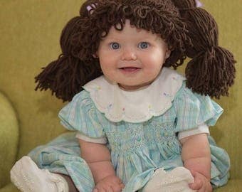 Cabbage Patch Costume, Cabbage Patch Kid Wig, Baby costume, Costumes for kids, Cabbage patch inspired hat, Dress up hats for kids, Baby Wigs