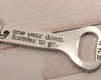 Personalized Bottle Opener Keychain - Your Choice of Text - Groomsman Gift - Best Man gift - gift for him - custom bottle opener
