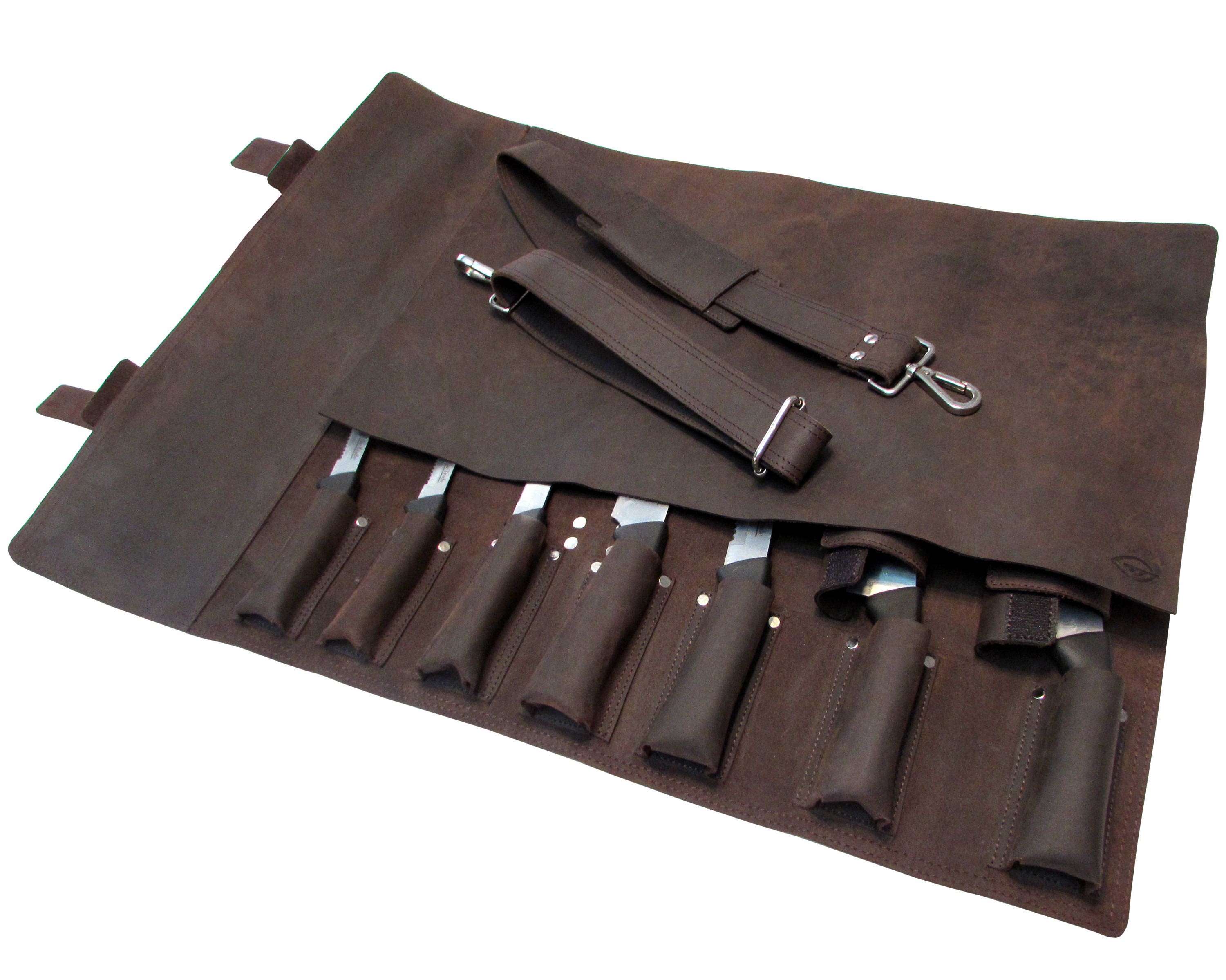 Leather Knife Roll Leather Chefs Bag Knife Case Chef Bag