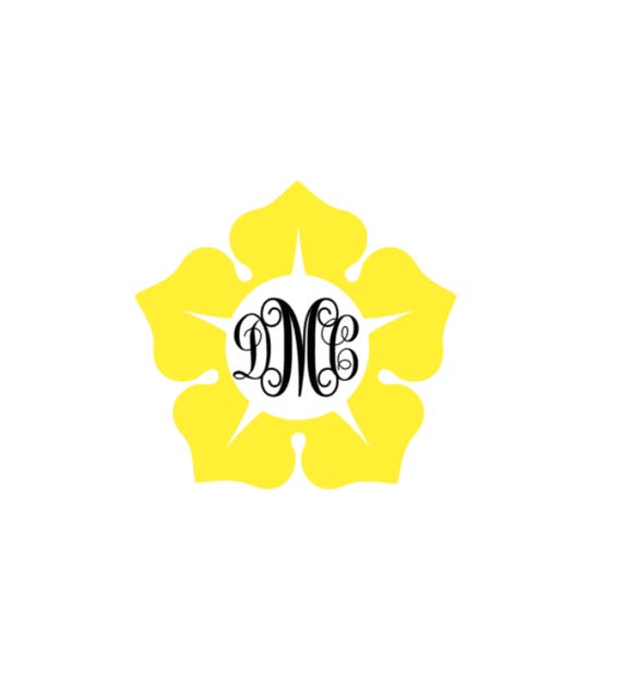 Monogrammed Flower Vinyl Decal Sticker