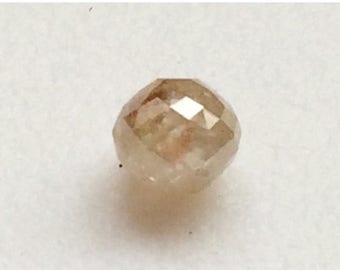 ON SALE 55% Light Champagne Faceted Diamond Balls, Natural Diamond, Raw Diamonds, Faceted Diamond Beads, Round Balls Bead, 1 Pc