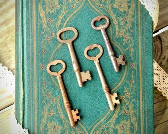 Set of 4 Antique Skeleton Keys ~ Heart Skeleton Keys ~ Collectible Antique Keys