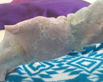 Lace pantyhose pastel/white small/med 60s