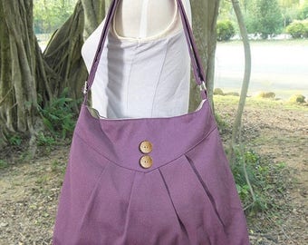On Sale 20% off purple cross body bag / messenger bag / shoulder bag / diaper bag - cotton canvas