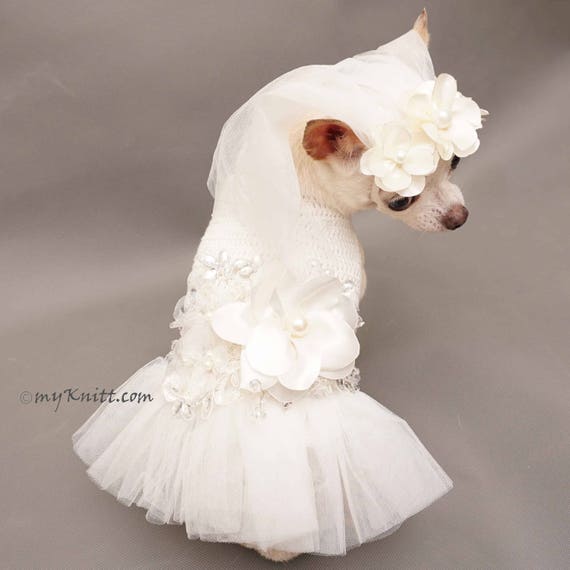 White Bridal Dog  Wedding  Dress  Fancy Dog  Bridesmaid  Dress 