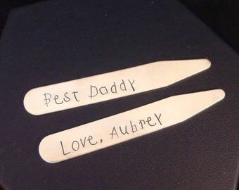 SALE CIJ2017 Best Daddy Personalized Collar Stays | Father's Day Gift | Personalized Dad Gift