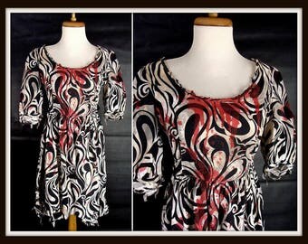 PRETTY ZOMBIE GIRL. Halloween Costume. Zombie Dress. Vampire Costume. Custom Made Bloody Black White Swirl Dress. Post Apocalyptic. size S 4