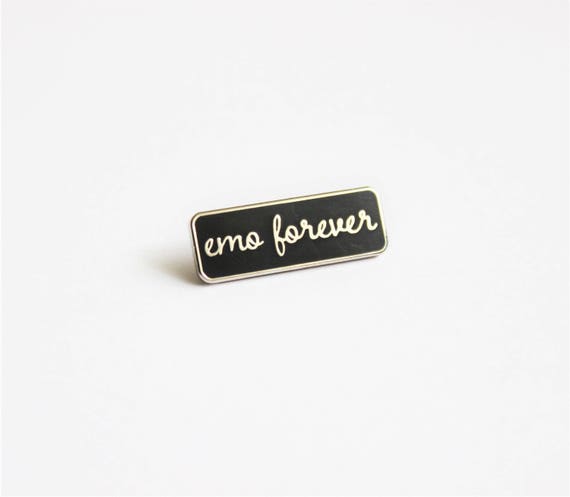 Emo Forever Small Lapel Pin 1 hard enamel black