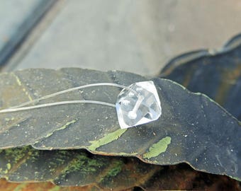 Herkimer Diamond Invisible Necklace 18/15mm