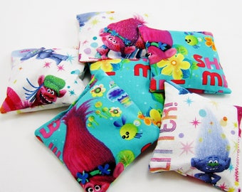 Trolls Bean Bags - Trolls Birthday Party Game - Trolls Party Favor - Trolls Birthday Party - Extra Sturdy Double Bagged