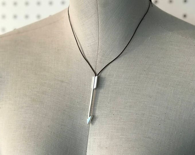 Arrow choker, Silver Arrow Choker, Arrow necklace, Choker necklace, Choker for women, Necklace for women, leather choker, leather necklace