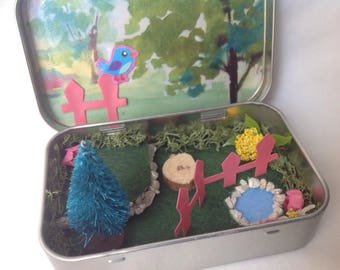 Altoids Miniature Garden Toy,Stocking Stuffer,Wee Garden Tin, Wee Village Series!PocketToy,Travel Toy,Altoids Playset,Tiny Garden, Fairy