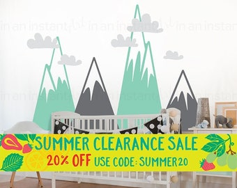 Mountain Wall Decal | Woodland Mountain Nursery Decor | Triangle Mountains for Kids Rooms | Vinyl Wall Decal | Easy Application 153
