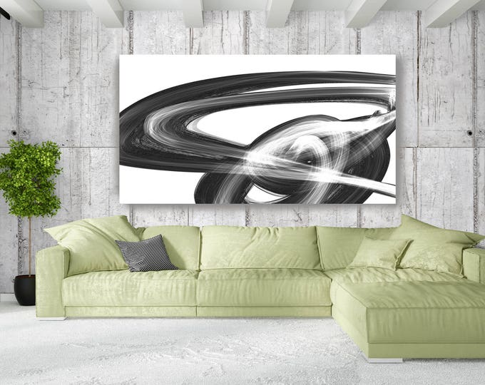 The route. Contemporary Abstract Black and White, Unique Abstract Wall Decor, Large Contemporary Canvas Art Print up to 72" by Irena Orlov