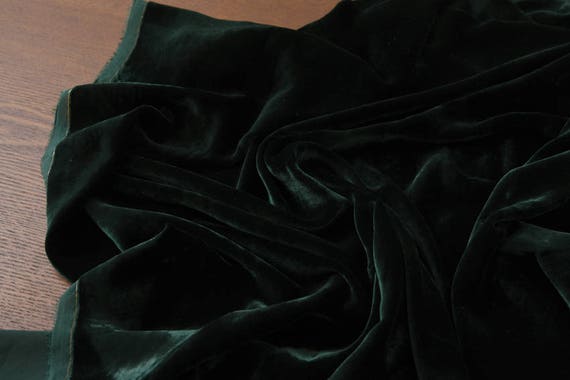 Silk Velvet Fabric Dark Green Heavy Silk Velvet Fancy Fabric 45 For Springautumn Evening 0287