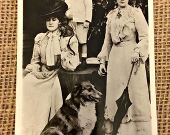 Early 1900s Vintage J. Beagles & Co. Unused Photo Postcard of Lady Warwick, Viscountess Helmesley, and the Hon. Maynard Greville