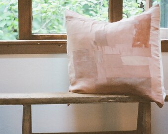 Avocado Dyed Pieced Pillow Cover
