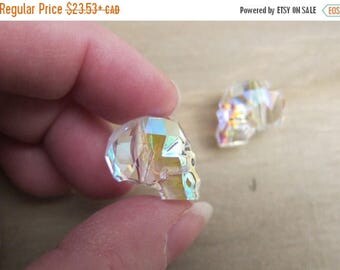 ReStock SALE - 19mm, Swarovski 5750 Skull, Crystal Clear AB - Sold Individually & in Multi- and Factory Packs