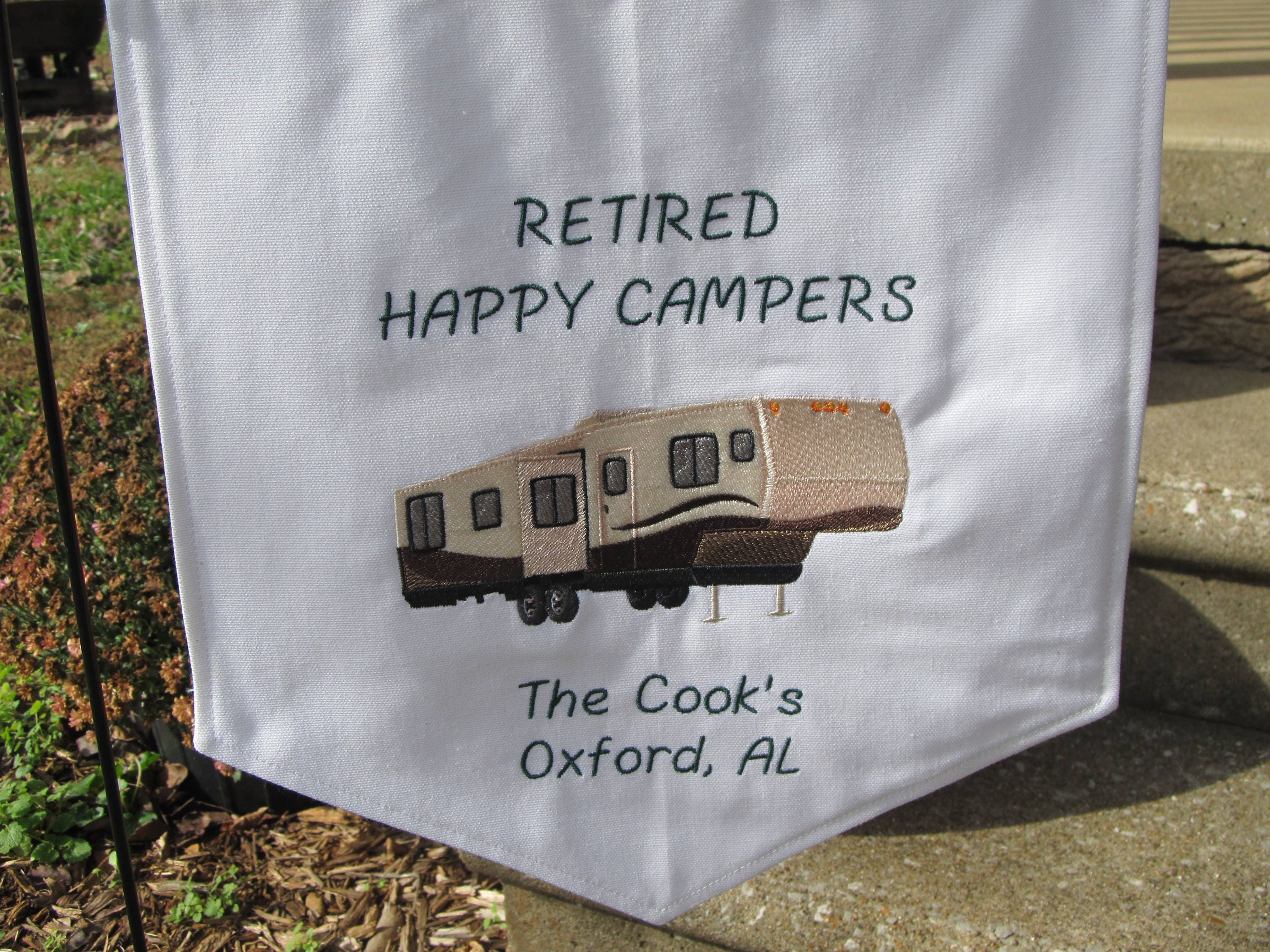 RV & Camping Flag Personalized with 5th wheel