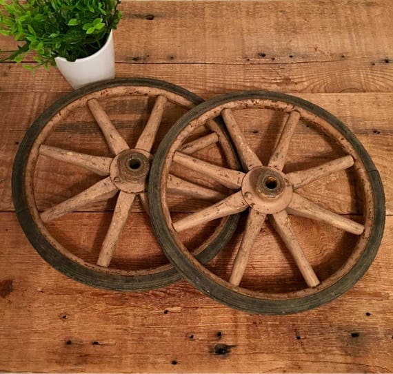 Wood Wagon Wheels Small Wood Wheels Farmhouse Wall Decor   Il 570xN.1469359075 2pc1 