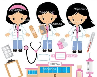 ON SALE INSTANT Download. Doctor girl clip art. Cd_12. Personal and commercial use.