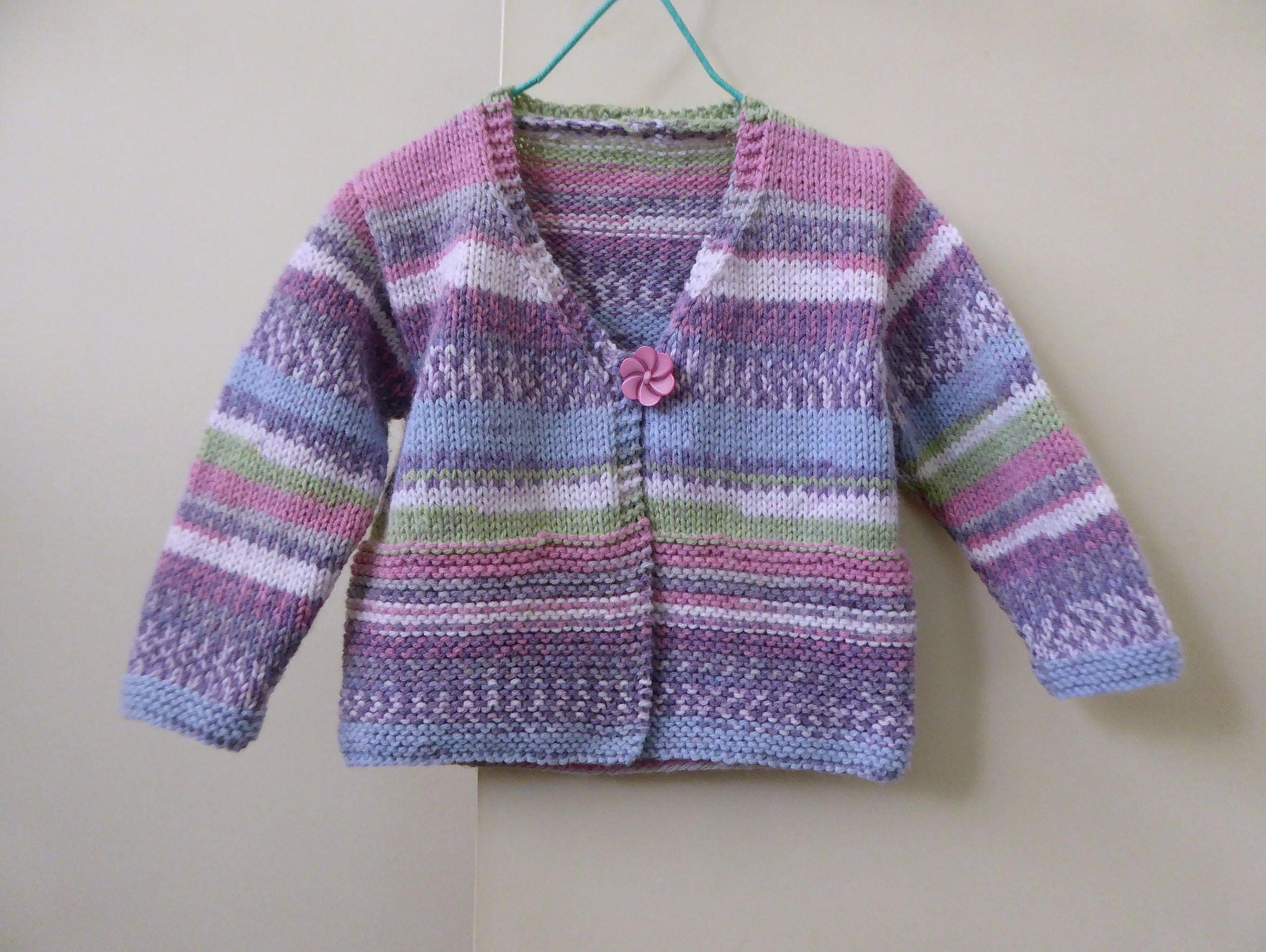Hand knit baby sweater, hand knitted baby cardigan, girls sweater ...